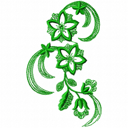 Flowers And Tree Embroidery Design 12